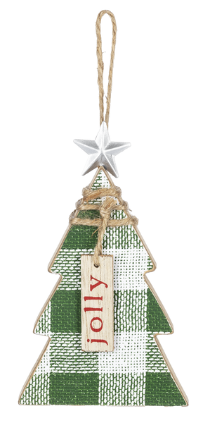 Holiday Plaid Christmas Tree Ornaments