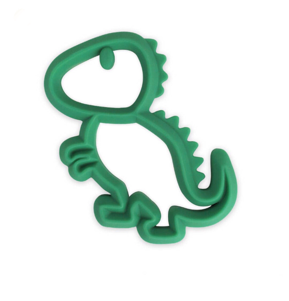 Dinosaur Green - Sore gums are no match for the Itzy Ritzy Silicone Teether! Itzy Ritzy teethers are safe on baby’s gums, and the open design makes them easy for small hands to grasp.  These teethers are made of non-toxic food grade silicone and have texture on one side to massage sore gums and provide relief to emerging teeth. The texture also helps your baby discover and explore new senses, so go ahead and chew on this